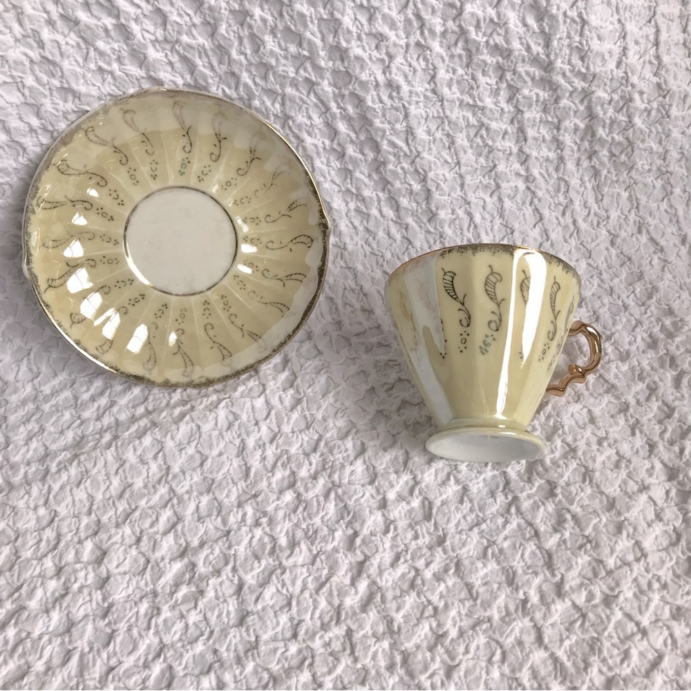 Vintage Tea Cup & Saucer made in Japan lustre wear